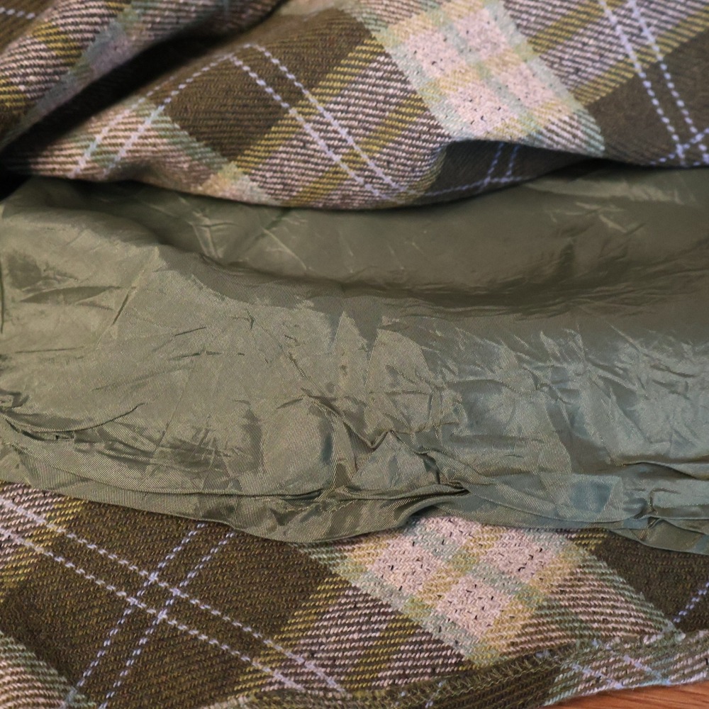 Ann Taylor Loft Plaid Ruffle Hem Skirt Womens Size 4 Green Wool Blend Academia - Picture 6 of 10
